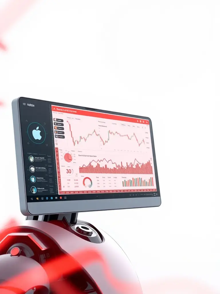 A futuristic interface displaying algorithmic trading code and real-time market data, emphasizing the advanced technology used in The McLean Method's program.